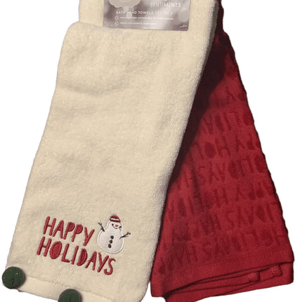 Snowman Hand Towels 2pc – St. Nicholas Square