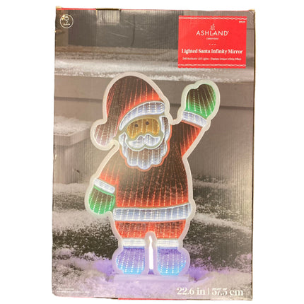 Ashland Christmas Lighted Santa Infinity Mirror 22.6in