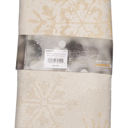 ST NICHOLAS SQUARE, JINGLING JUNIPER NAPKINS. SET OF 4, 19 X 19 IN, METALIC SNOWFLAKE
