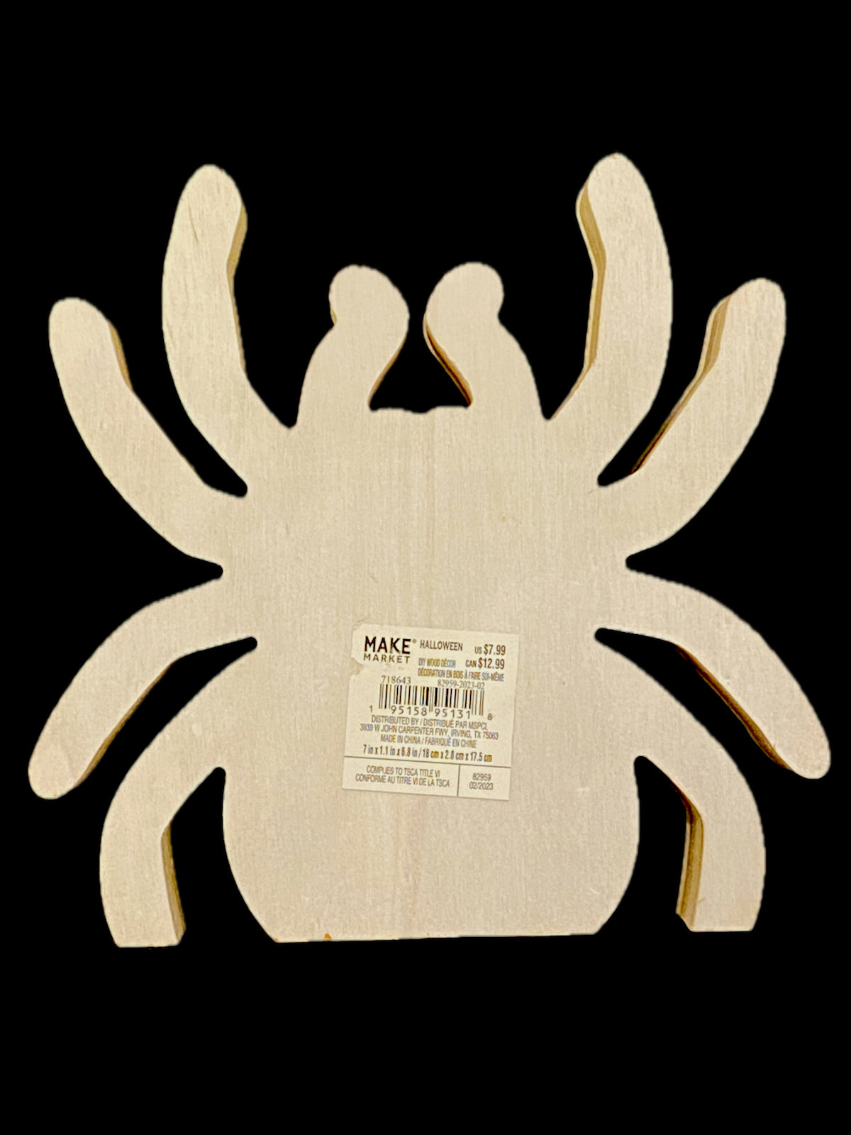 8" Wood DIY Spider Tabletop Decor Kit