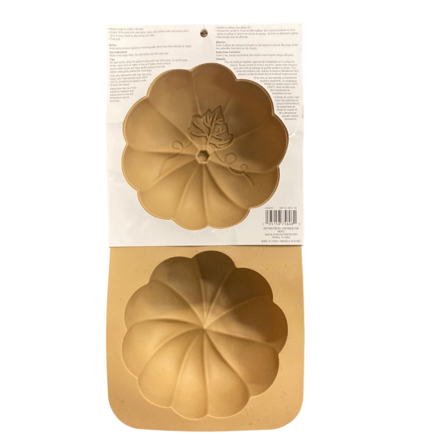 Celebrate it Thanksgiving Silicone 3D Pumpkin Shaped Cake Mold 6in