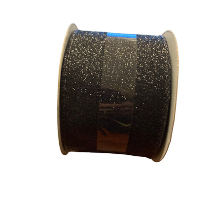 Celebrate it Christmas Sparkling Black Ribbon 2.5inx20ft