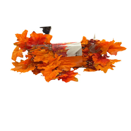 Ashland Fall Glitter Orange Maple Leaf Chain Garland 6ft