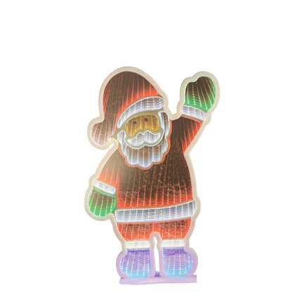 Ashland Christmas Lighted Santa Infinity Mirror 22.6in