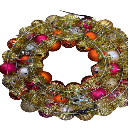 Ashland Pink & Gold Wreath 22” x 22” x 4”