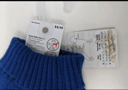 Pet Central Christmas Sweater XS – Blue White Grey