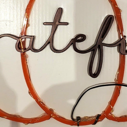 Ashland Pre-Lit Grateful Pumpkin Wall Sign 12x12