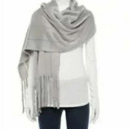 Lauren Conrad Gray Winter Scarf – Soft Knit Long Fringe