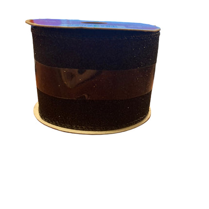 Celebrate it Christmas Sparkling Black Ribbon 2.5inx20ft