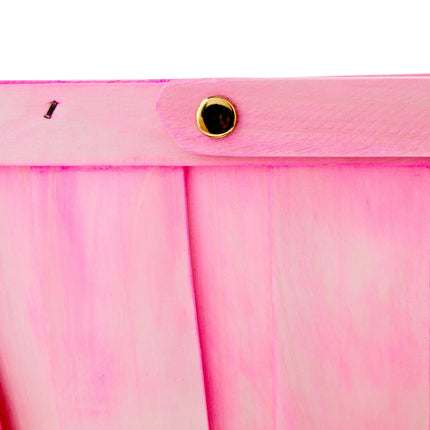 Easter Pink Oval Woodchip Basket, 12 in x 9.5 in x 13 in, by Way To Celebrate