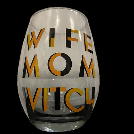 Wife Mom Witch Wine Glass - 14oz