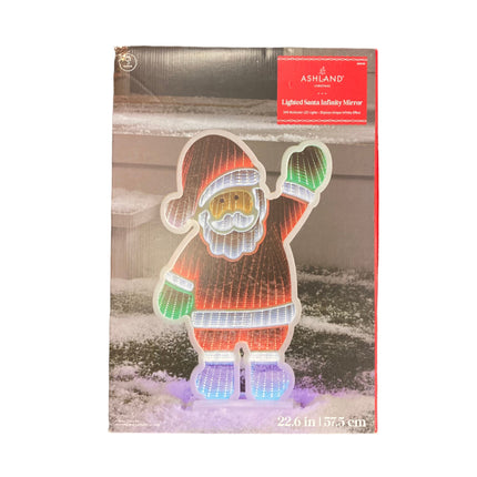 Ashland Christmas Lighted Santa Infinity Mirror 22.6in