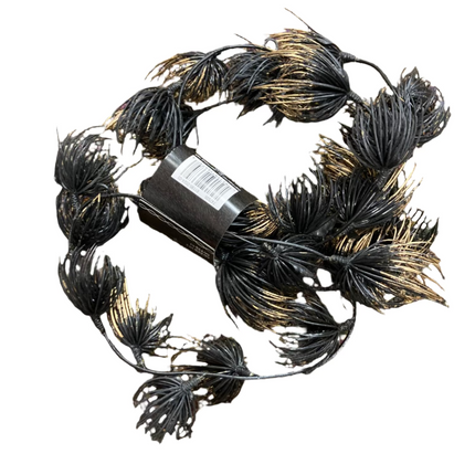 Ashland Halloween Gold and Black Pine Needle Garland Decoration 10x8in