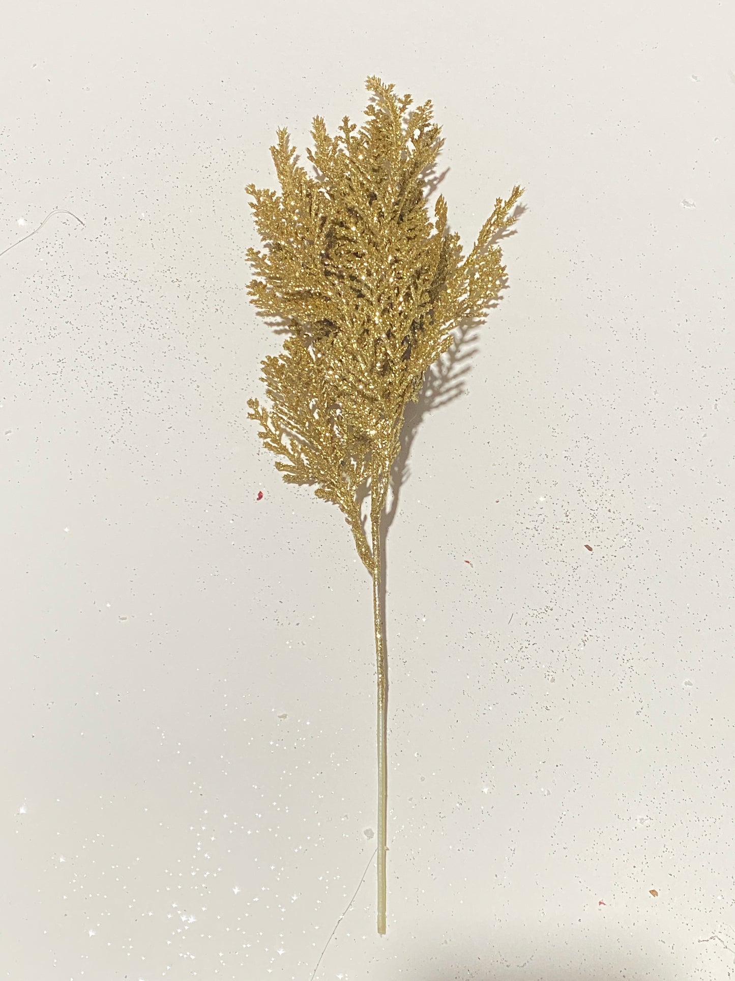 16" Gold Glitter Pine Bush for Christmas Decor