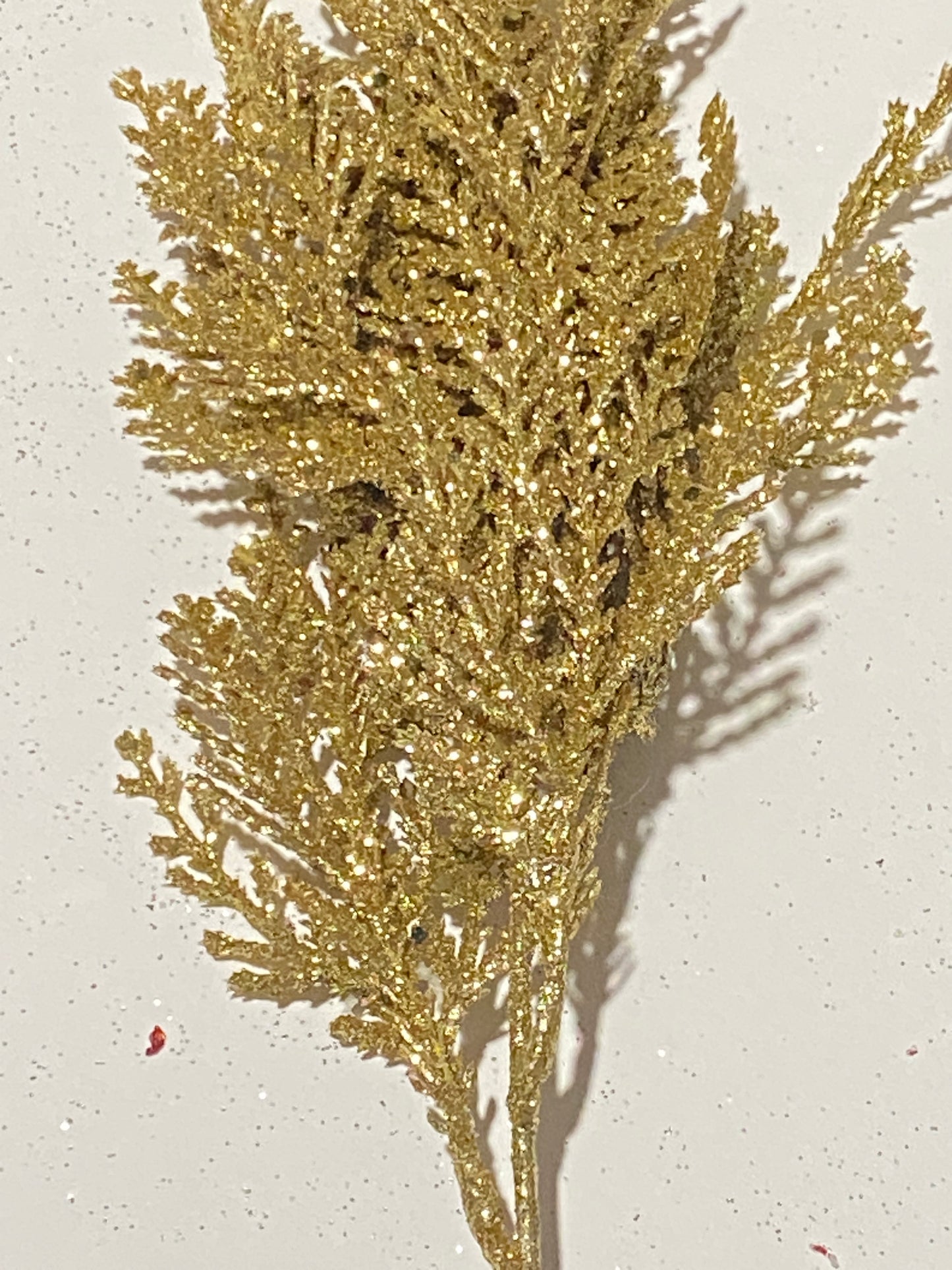 16" Gold Glitter Pine Bush for Christmas Decor