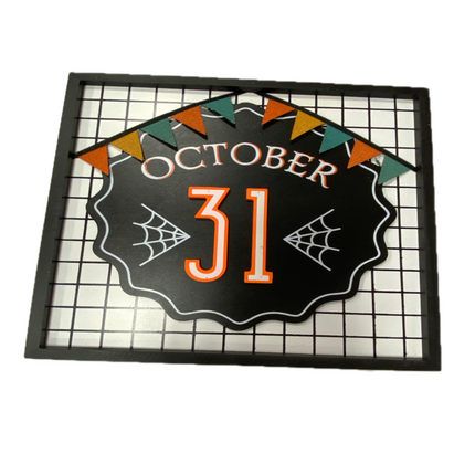 Ashland Wooden Halloween October 31 Wall Plaque Decor 13.5" X 13.5" X .5