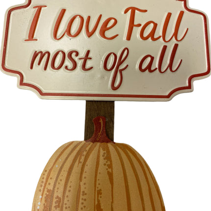 "I Love Fall Most Of All" Tin Tabletop 12" X 5" X 3" Decor by Ashland