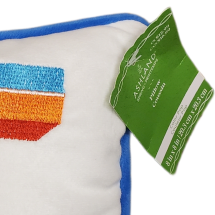 Ashland White And Blue Spring Pillow Monogrammed with Letter "T" 8 in x 8 in