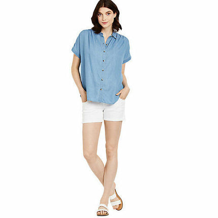 A:Glow Maternity Denim Shorts – Mid-Length Belly Panel