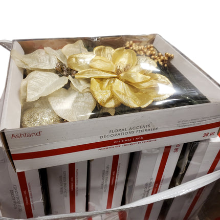 Ashland Gold Floral 35-Piece Christmas Decor Set