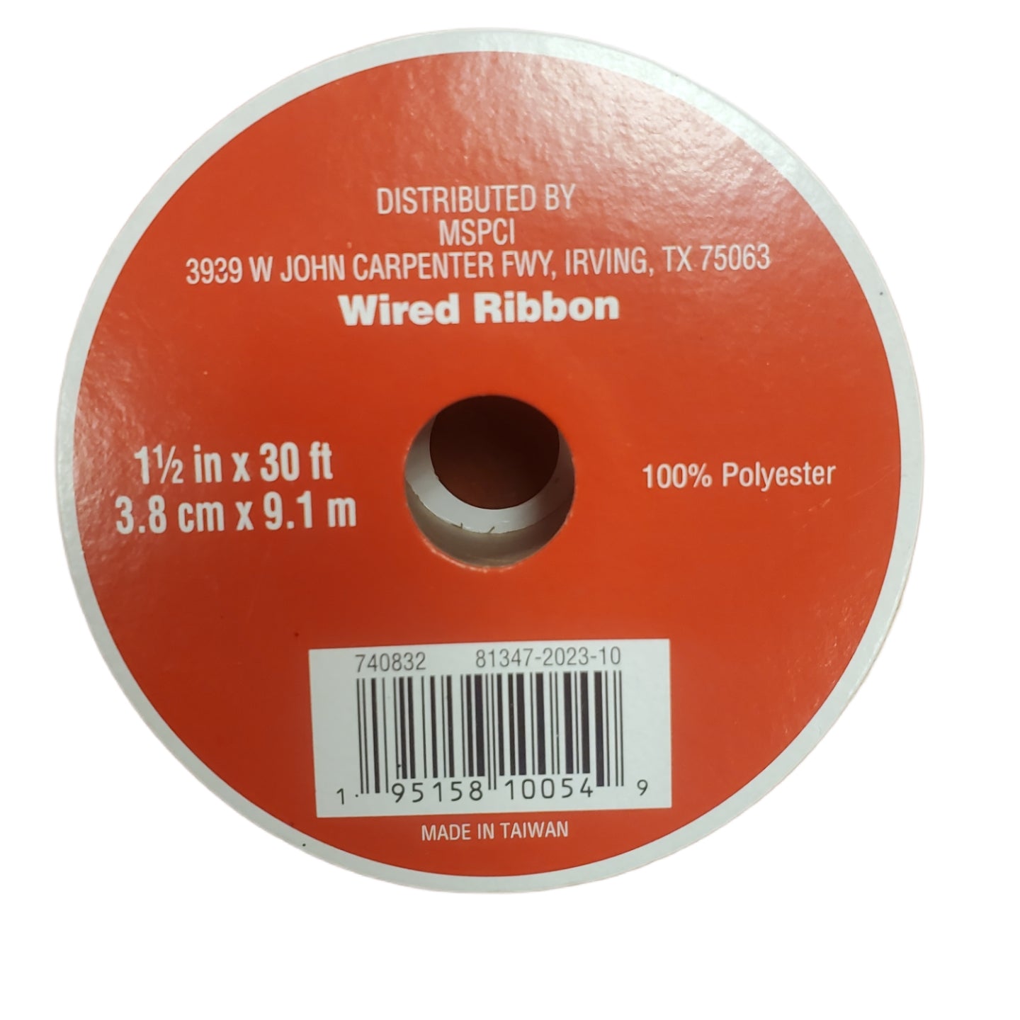 Ribbon, Wired, 1.5 in X 30 ft, Red Brown Blue