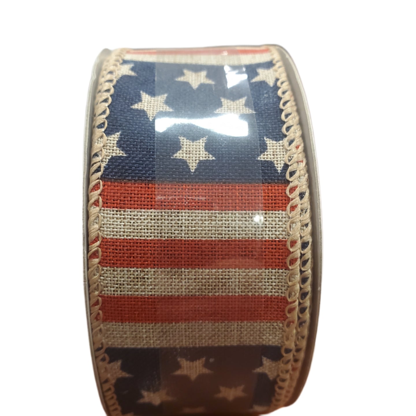 Ribbon, Wired, 1.5 in X 30 ft, Red Brown Blue