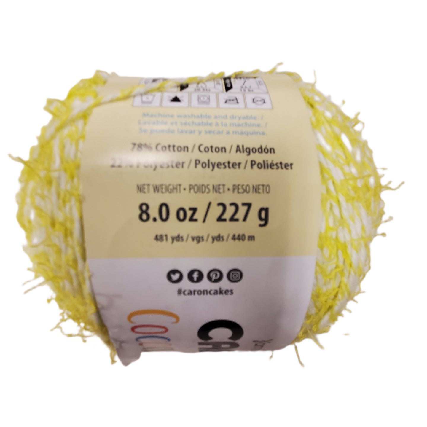 Caron Coconut Cakes Yarn 8oz 481yds – Lime White