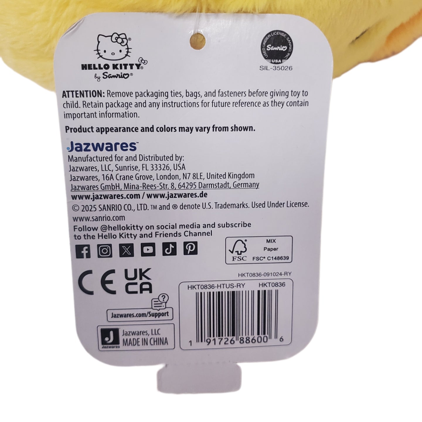 Hello Kitty and Friends Plush Toy Series 2 – 8 Inch