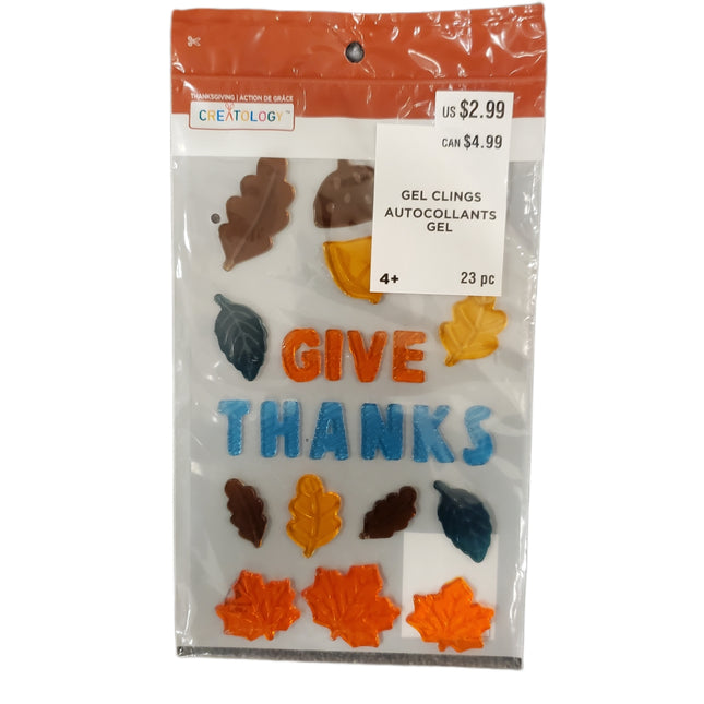 Thanksgiving Window Gel Cling Crafts for Kids "Give Thanks"