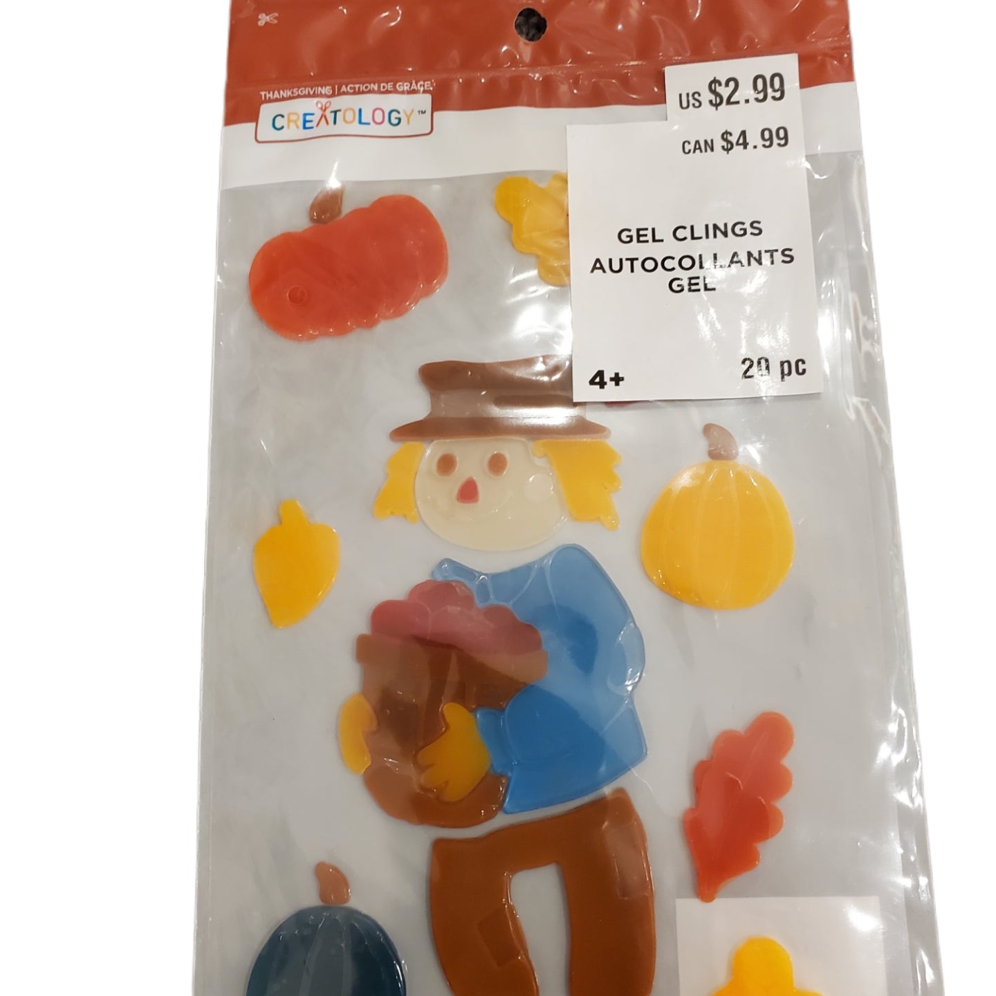 Thanksgiving Window Gel Cling Crafts for Kids "Scarecrow"