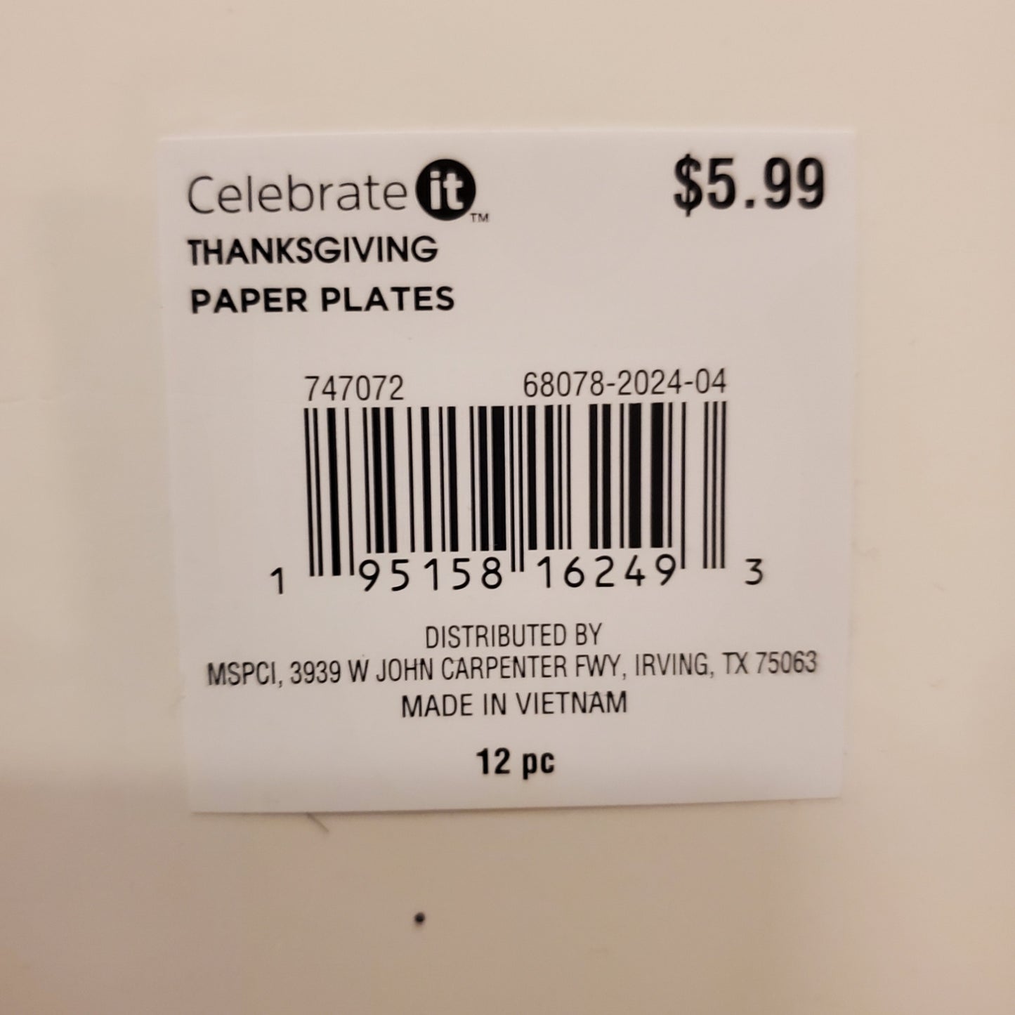 Celebrate It Thanksgiving Paper Plates Fox 12-Pc