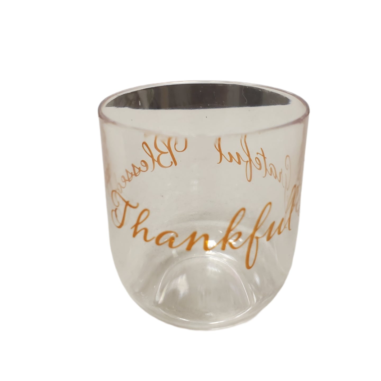 Grateful & Blessed 11oz Stemless Plastic Wine Glasses, 2-Pack