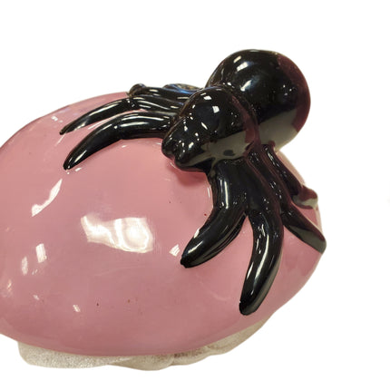 Ceramic Skull Cookie Jar with Spider Lid 8x7 - Halloween Decor