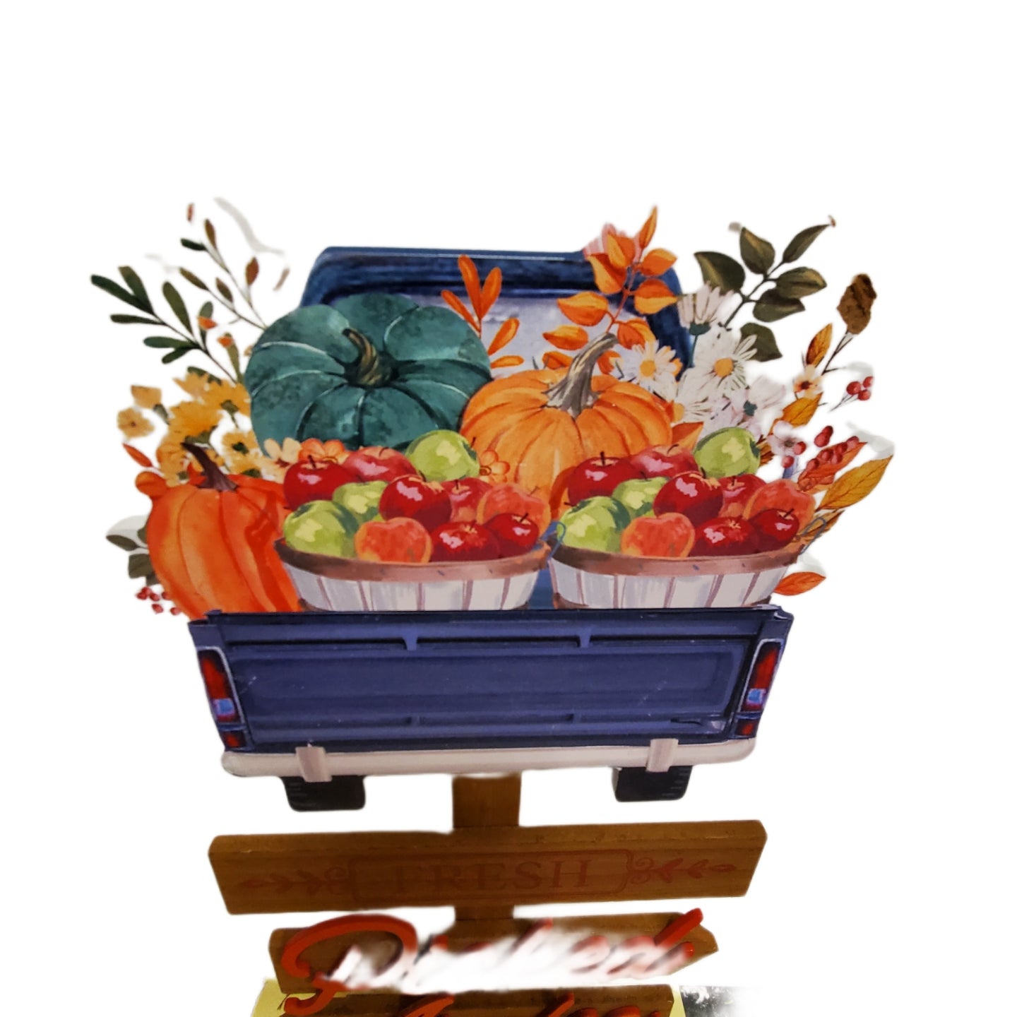 Fresh Picked Apples Wooden Tabletop Sign Fall 15.5 in