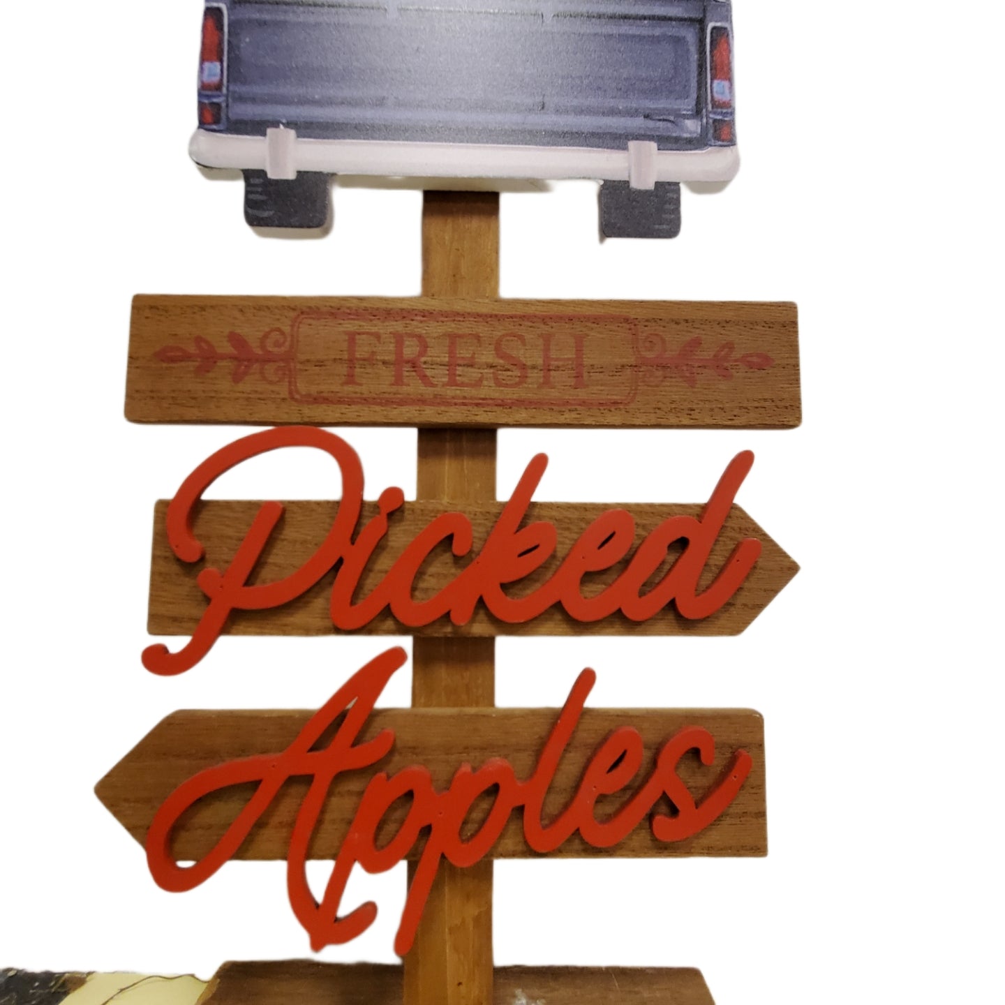 Fresh Picked Apples Wooden Tabletop Sign Fall 15.5 in