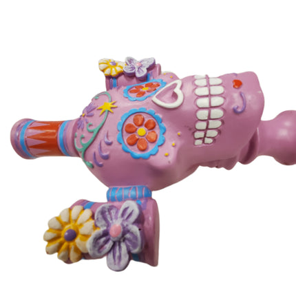 Ashland Dia De Los Muertos Halloween Candle Holder Purple 11 in