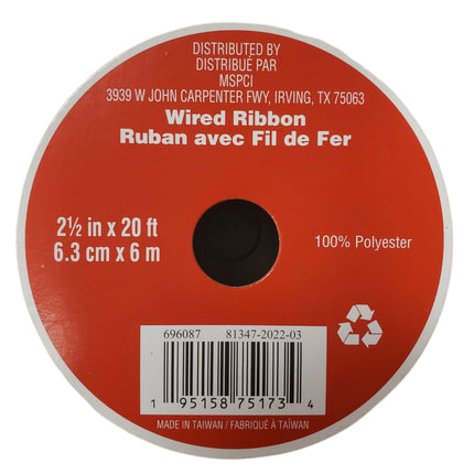 Celebrate It Wired Ribbon 2.5" x 20ft Holly Christmas