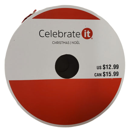 Celebrate It Wired Ribbon 2.5" x 20ft Holly Christmas