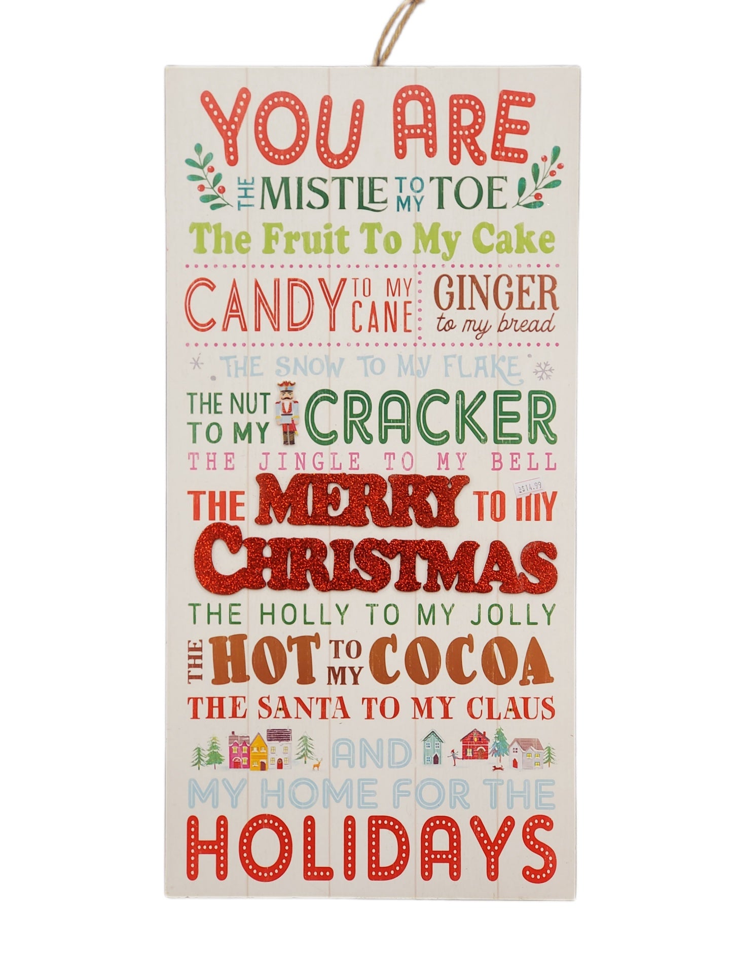 Ashland Christmas Wall Decor Sign 23.5x11.5"