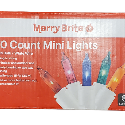 70 Mini White Wire Christmas Lights, Indoor/Outdoor 14ft