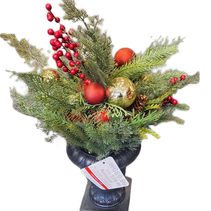 Ashland Pine Ornaments and Berries in Vase