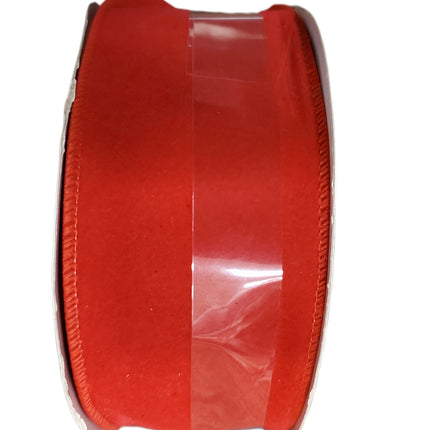 Jumbo Red Velvet Wired Ribbon - 2.5 in x 90 ft Roll