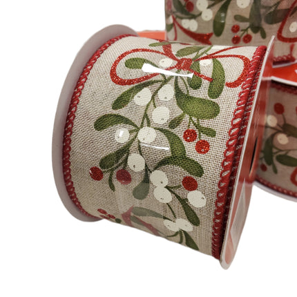 Celebrate It Wired Ribbon 2.5" x 20ft Holly Christmas