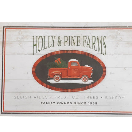Holly & Pine Christmas Decorative Box 14.5x9.75x4"