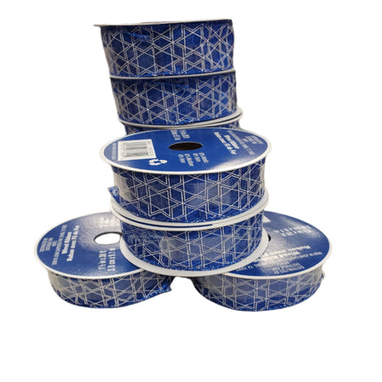 Celebrate it Hanukkah Blue, and White Wired Ribbon 1.5in x 30ft
