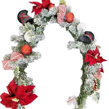 Ashland Deluxe 6ft Poinsettia & Top Hat Garland