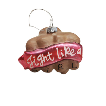 Ashland Glass Fight Like A Girl Darker Colored Fist Christmas Ornament