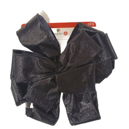 Glistening Black Bow 11x20.5" - Gift Decoration