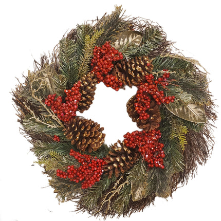 21" Ashland Shimmery Foliage Christmas Wreath