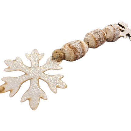 6ft Wooden Snowflake Christmas Garland
